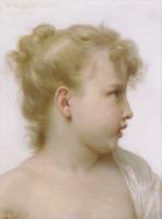 Bouguereau, William-Adolphe - Etude : tete de petite fille , head of a little girl